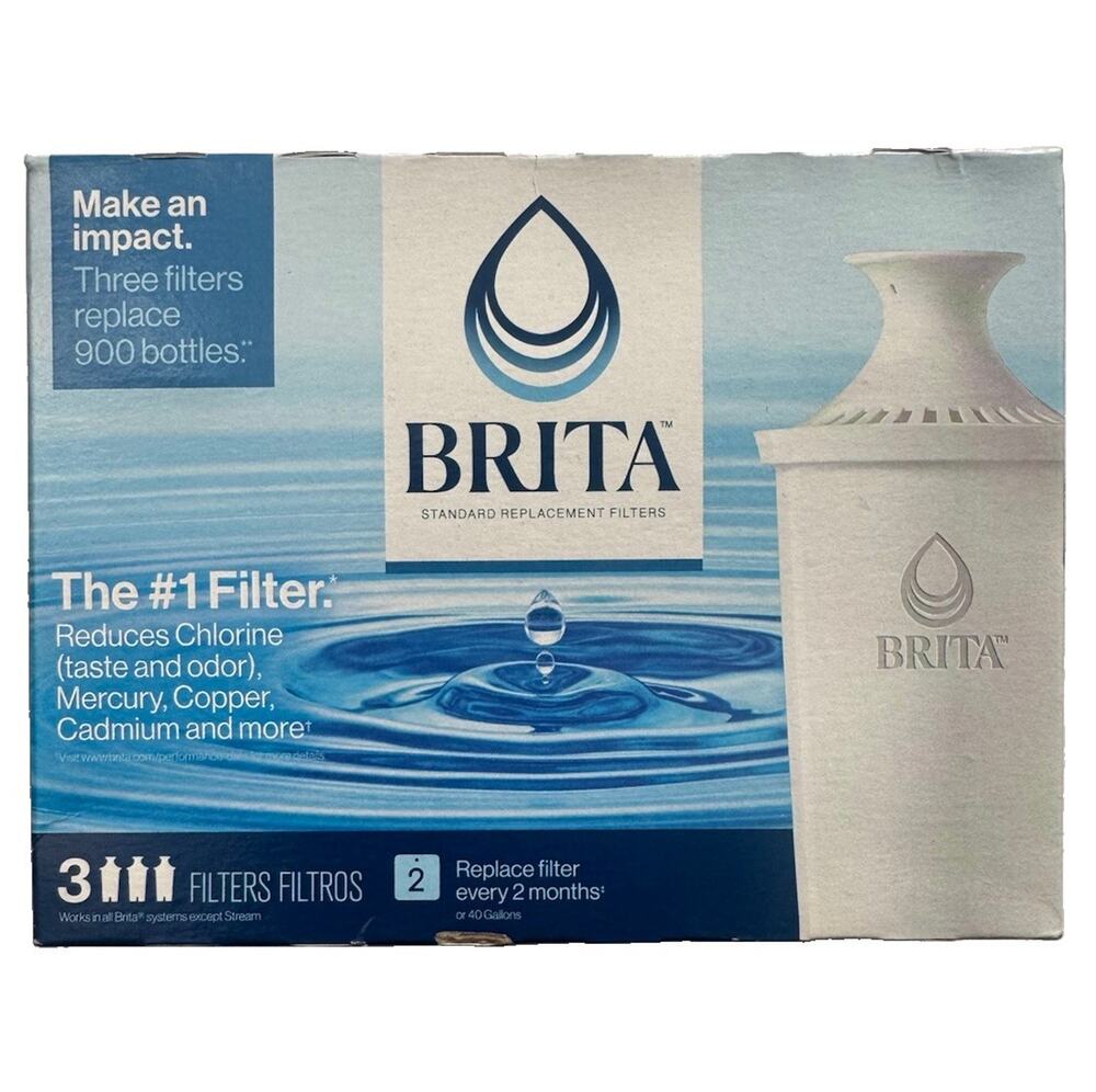 Brita Standard Water Filter Replacement Filters 3 Pack OB03 Pitcher Dispenser